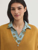 NICE THINGS - RELAXED CARDIGAN w V NECK - MUSTARD