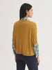 NICE THINGS - RELAXED CARDIGAN w V NECK - MUSTARD