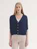 NICE THINGS - RELAXED CARDIGAN w V NECK - BLUE