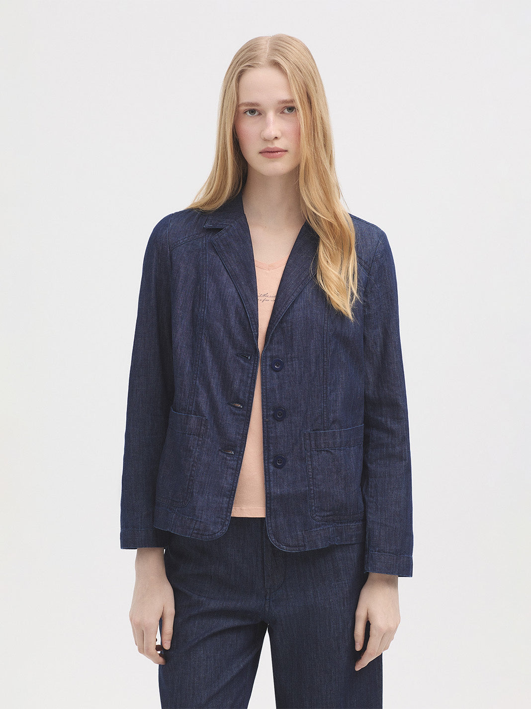 NICE THINGS PALOMA S - LAPEL DENIM BLAZER - DENIM