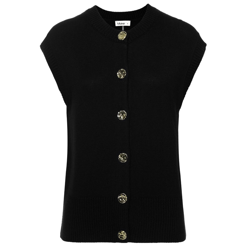MOKE - CHLOE WOMEN'S KNIT VEST - BLACK