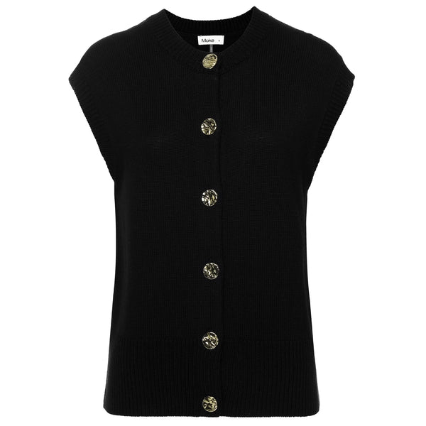 MOKE - CHLOE WOMEN'S KNIT VEST - BLACK