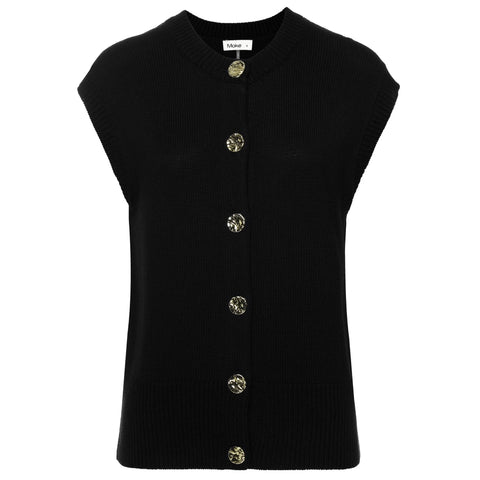 MOKE - CHLOE WOMEN'S KNIT VEST - BLACK