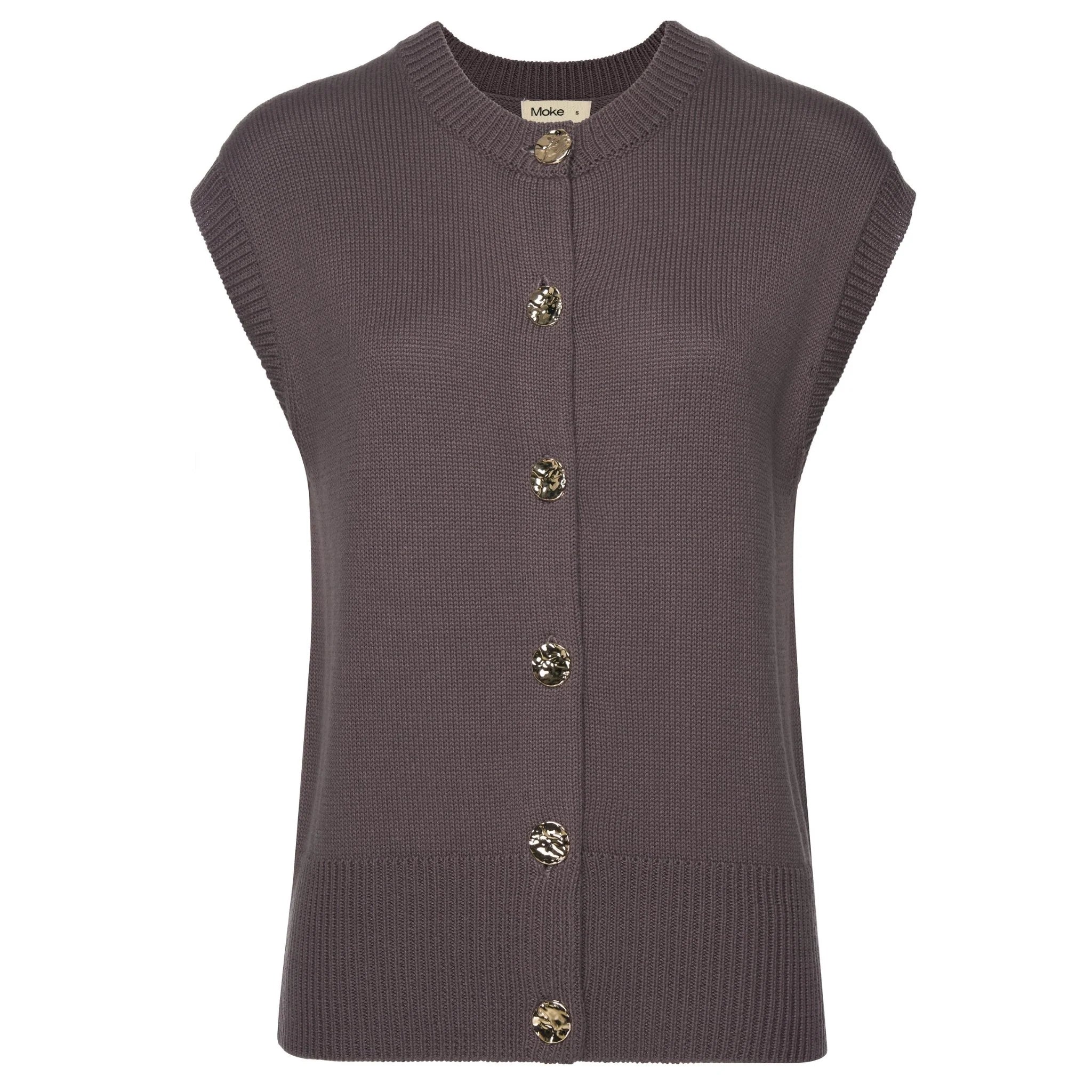 MOKE - CHLOE WOMEN'S KNIT VEST - COCOA POWDER