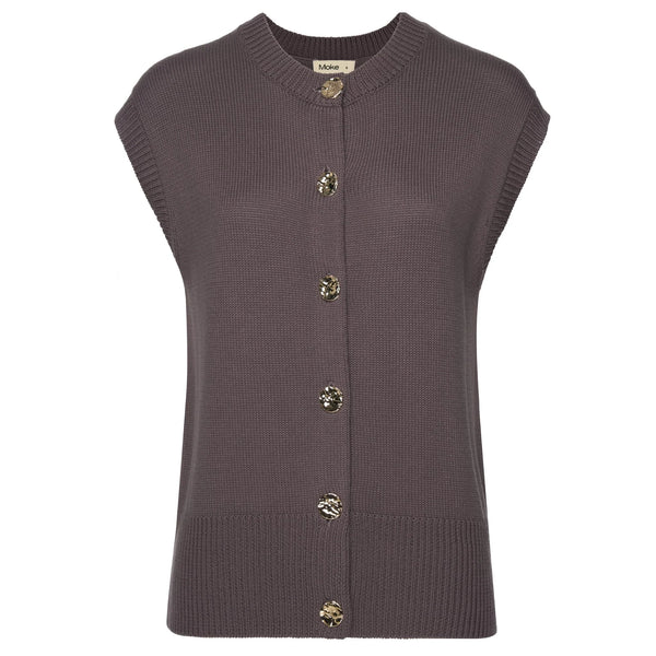 MOKE - CHLOE WOMEN'S KNIT VEST - COCOA POWDER