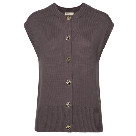 MOKE - CHLOE WOMEN'S KNIT VEST - COCOA POWDER