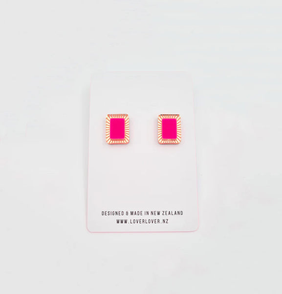 LOVER LOVER - CHRISSY STUD - HOT PINK/GOLD