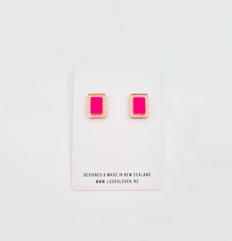 LOVER LOVER - CHRISSY STUD - HOT PINK/GOLD