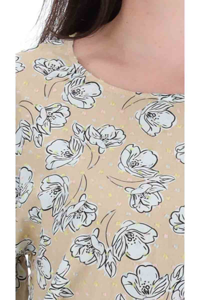 Charlo - Cori Top - Beige Floral