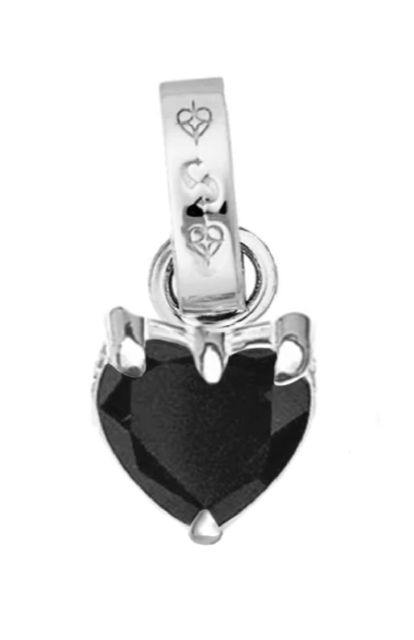 STOLEN  - TALLON HEART CHARM - 100% STERLING SILVER/ BLACK ONYX
