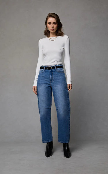 DRICOPER - DINA RODEO BLUE BARREL JEANS - RODEO BLUE