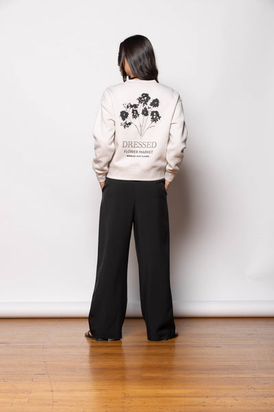 DRESSED - FLOWER MARKET SWEATSHIRT - BONE/BLACK