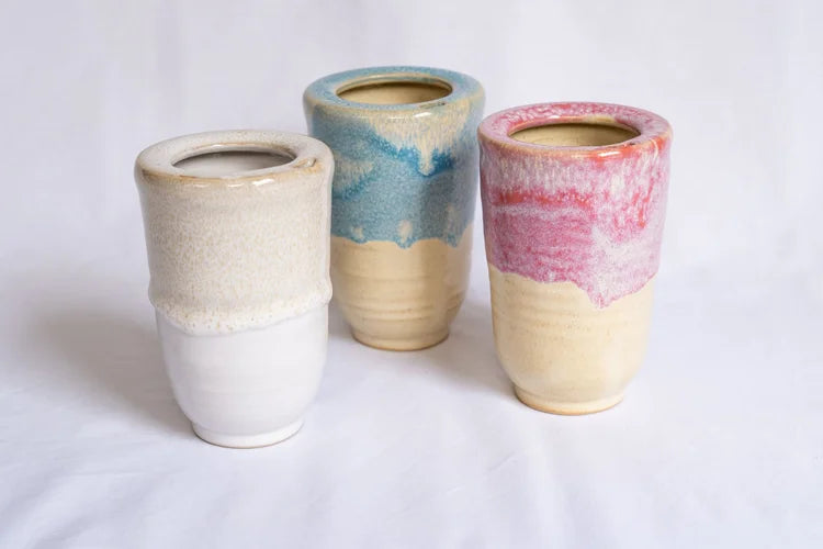 Westcoast Stoneware - ANTI SPILL TAKEAWAY CUP - LARGE - WASHOUT PINK