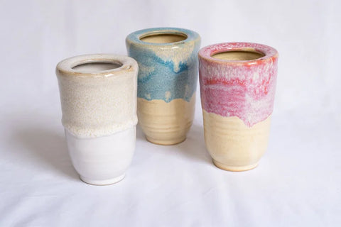 Westcoast Stoneware - ANTI SPILL TAKEAWAY CUP - LARGE - WASHOUT PINK