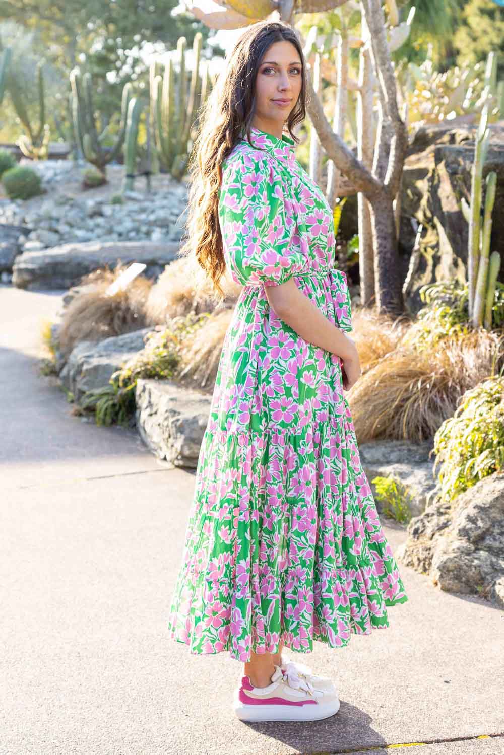 Charlo Darina Maxi Dress - Pink/Green