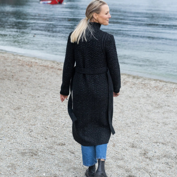 MOKE - NAOMI WOMEN'S LONG KNIT COAT - BLACK
