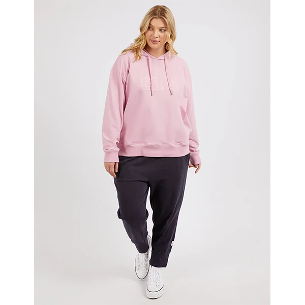 ELM  APPLIQUE HOODY - PEONY PINK