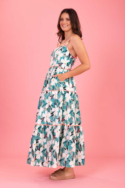 Charlo Felicity Maxi Dress - Green Floral