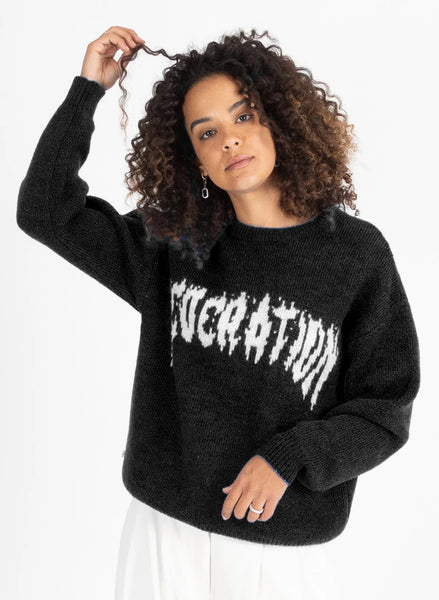 FEDERATION - FLAME KNIT - BLACK