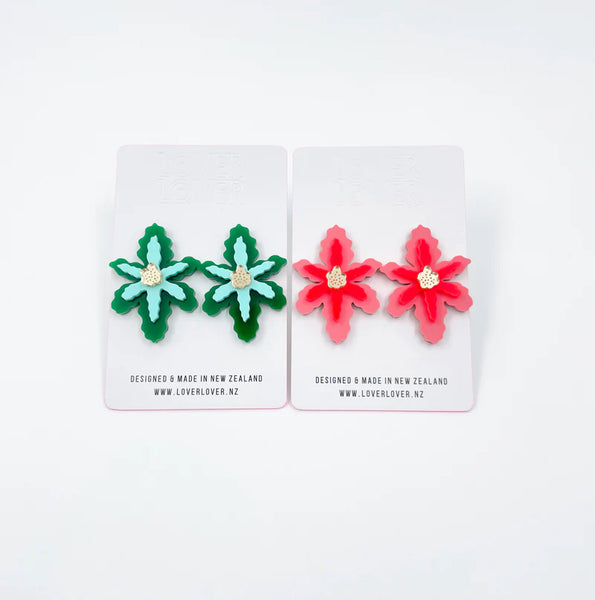 LOVER LOVER - FLORA - Mini Stud Coral-Neon Red