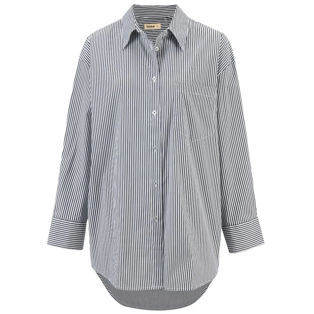 MOKE - AMBER WOMENS OVERSIZED SHIRT - STRIPE