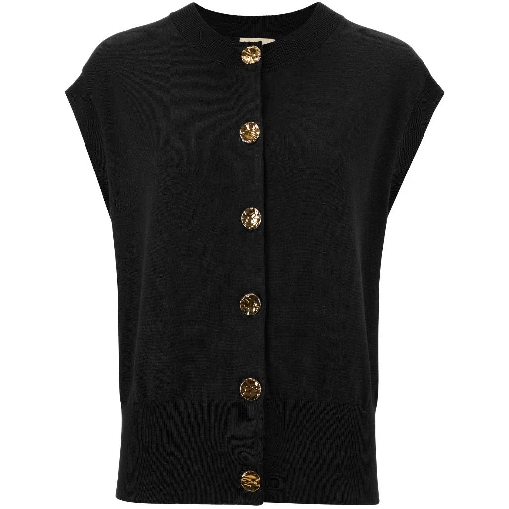 MOKE - CAMILLA WOMENS SWEATER VEST - BLACK