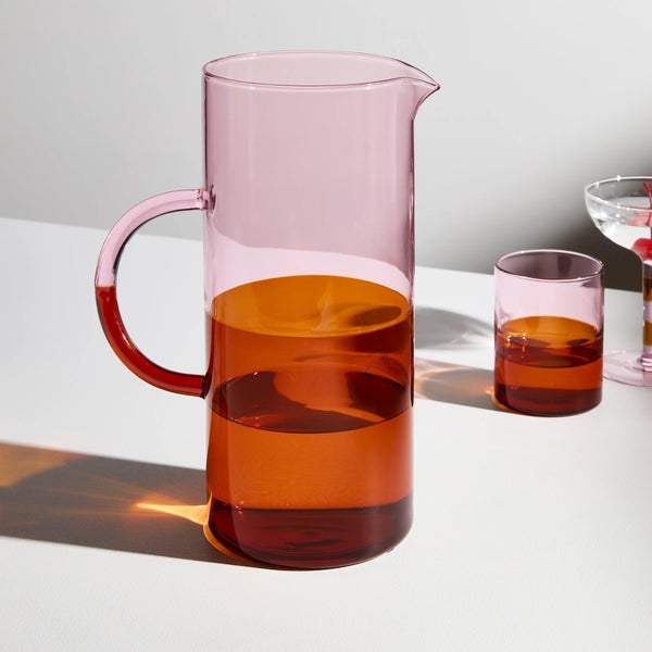 FAZEEK TWO TONE PITCHER - PINK + AMBER