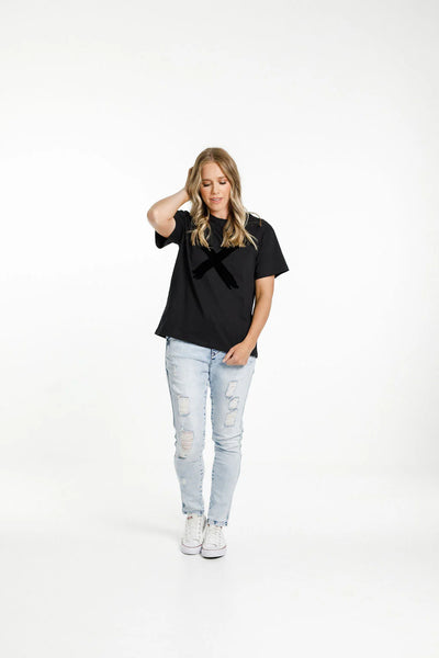 Home-Lee CHRIS TEE - BLACK w TONAL X