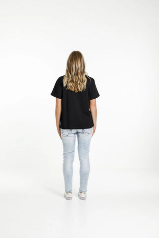 Home-Lee CHRIS TEE - BLACK w TONAL X