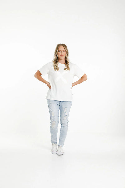 Home-Lee CHRIS TEE - WHITE w TONAL X