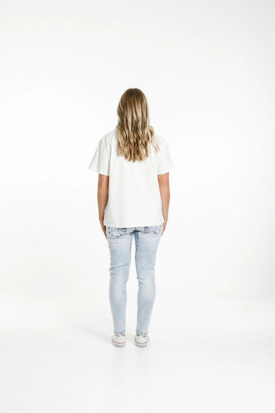 Home-Lee CHRIS TEE - WHITE w TONAL X