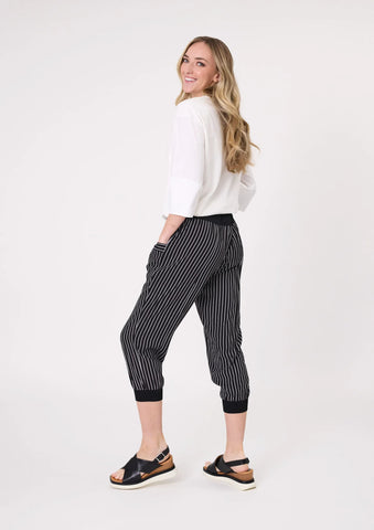 LEMON TREE - HAREM PANT - BLACK/WHITE STRIPE