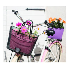 Small Dusty Pink Hinza Bag - Green Plastic