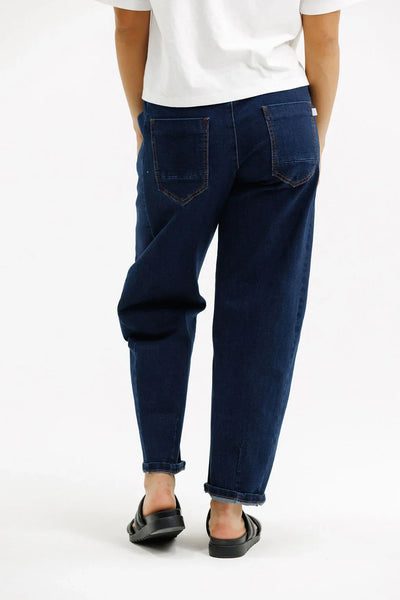 HOMELEE - BARREL JEANS -INDIGO WASH