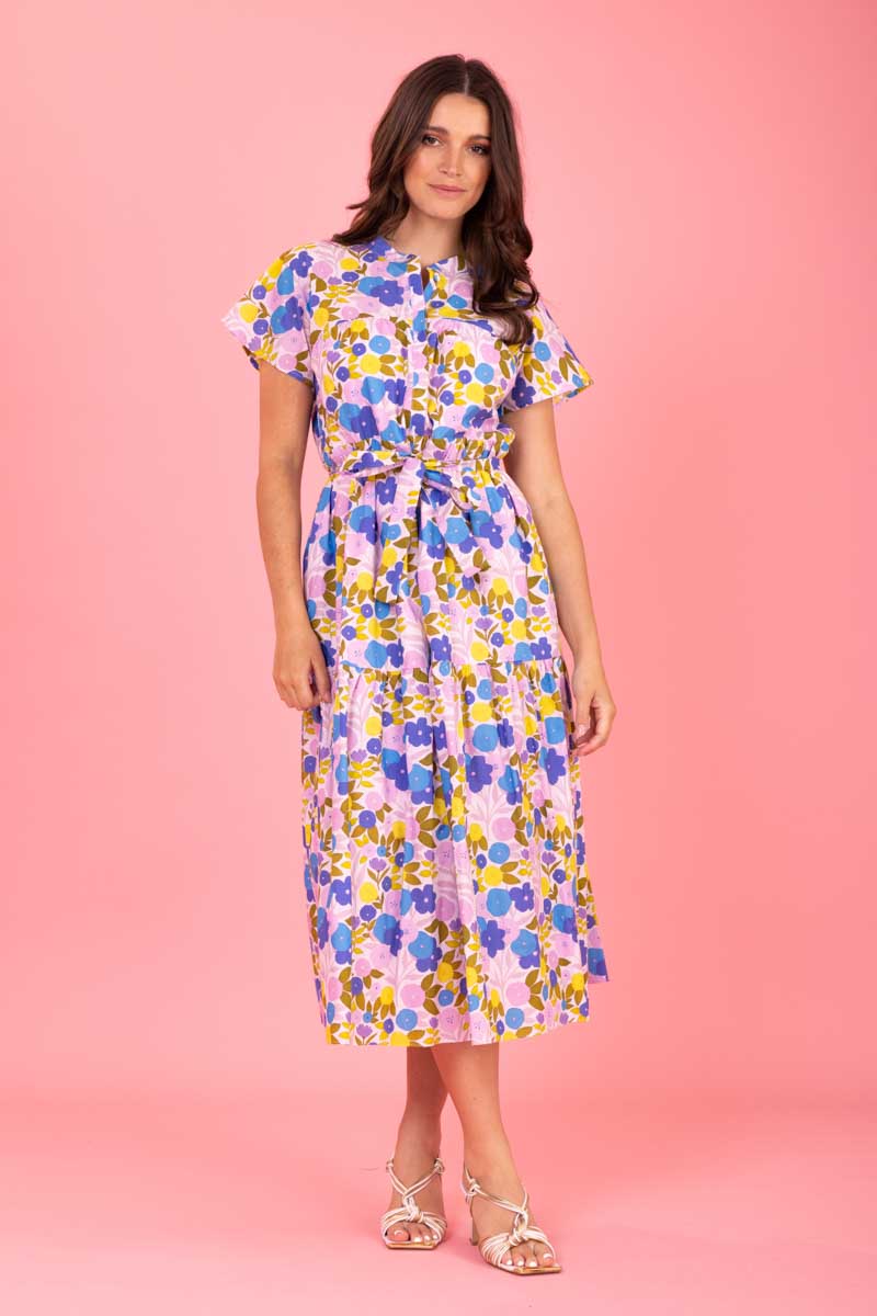 Charlo Honey Midi Shirt Dress - Floral