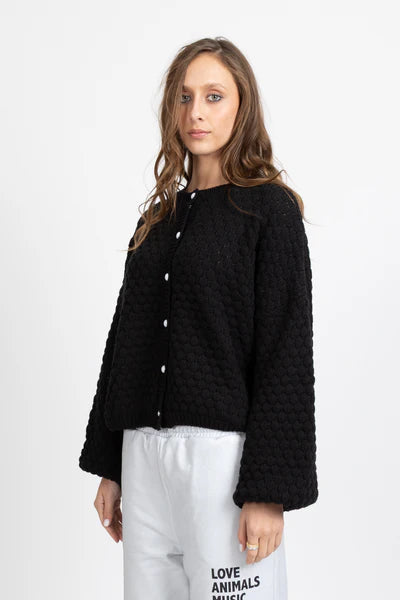FEDERATION - HONEYCOMB CARDI - BLACK