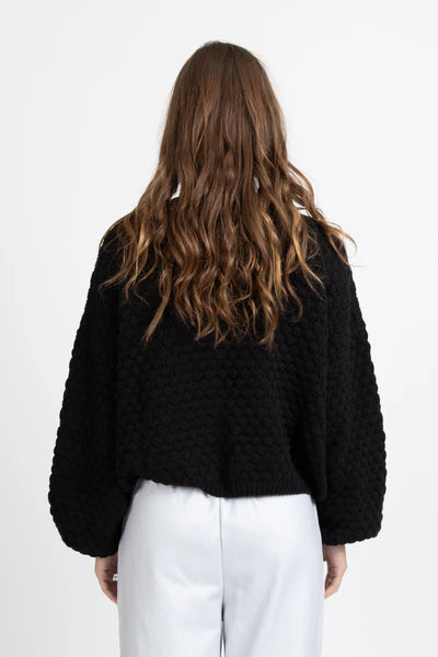 FEDERATION - HONEYCOMB CARDI - BLACK