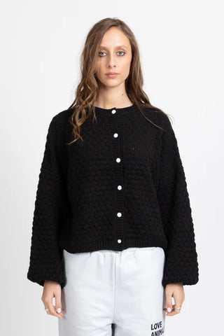 FEDERATION - HONEYCOMB CARDI - BLACK