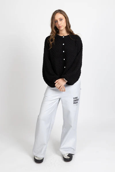 FEDERATION - HONEYCOMB CARDI - BLACK
