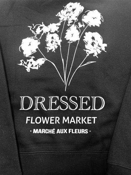 DRESSED - FLOWER MARKET SWEATSHIRT - BLACK/WHITE