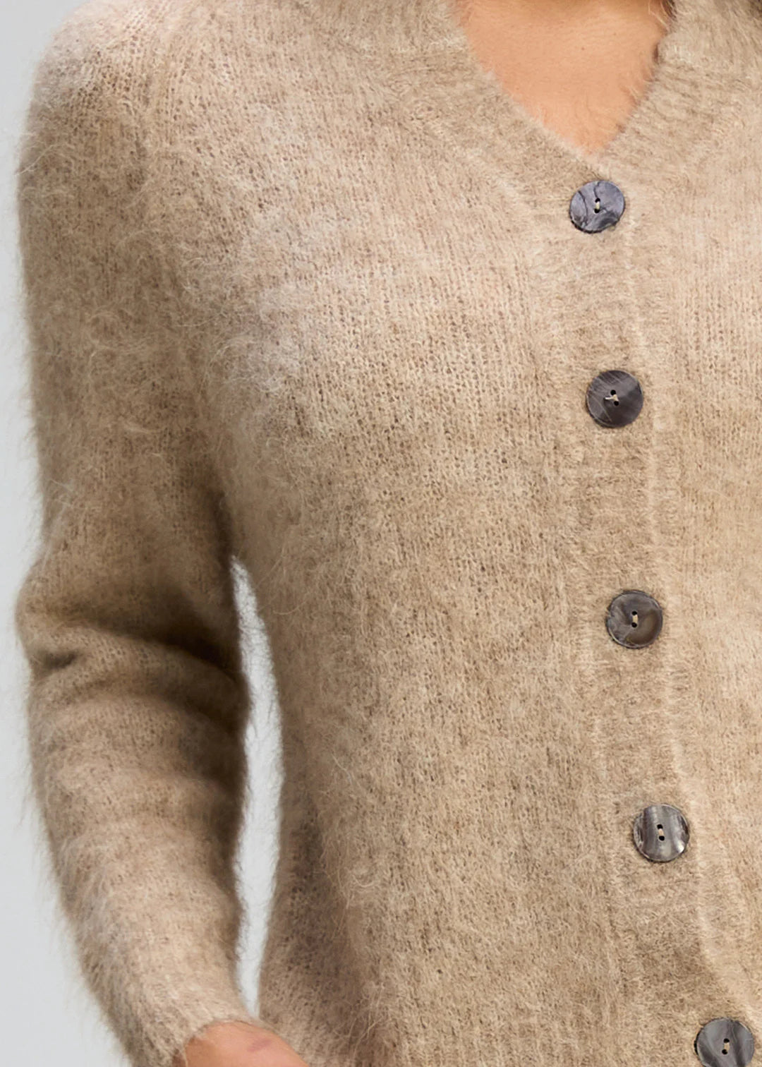 ZAKET & PLOVER - ALPACA CARDI - BARK
