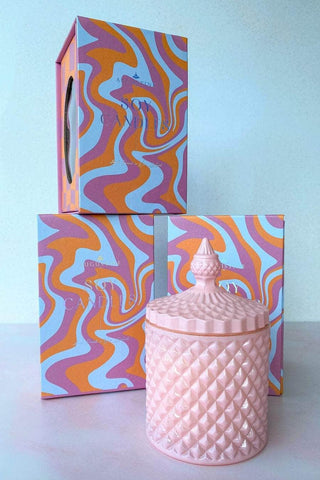 Augustine SMALL PINK CANDLE - SALTED CARAMEL & VANILLA