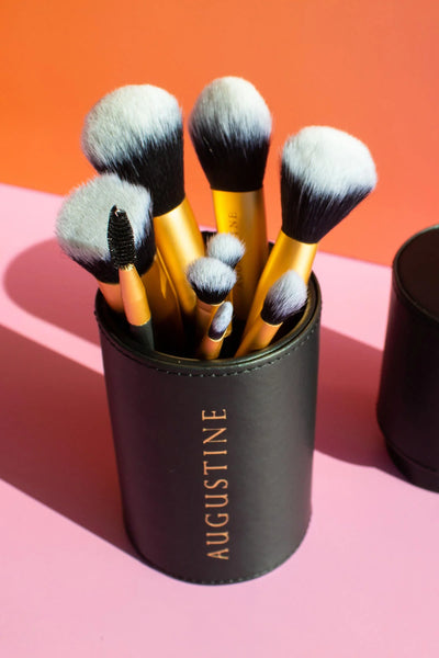 Augustine - 9pc  Makeup Brush Set - BLACK