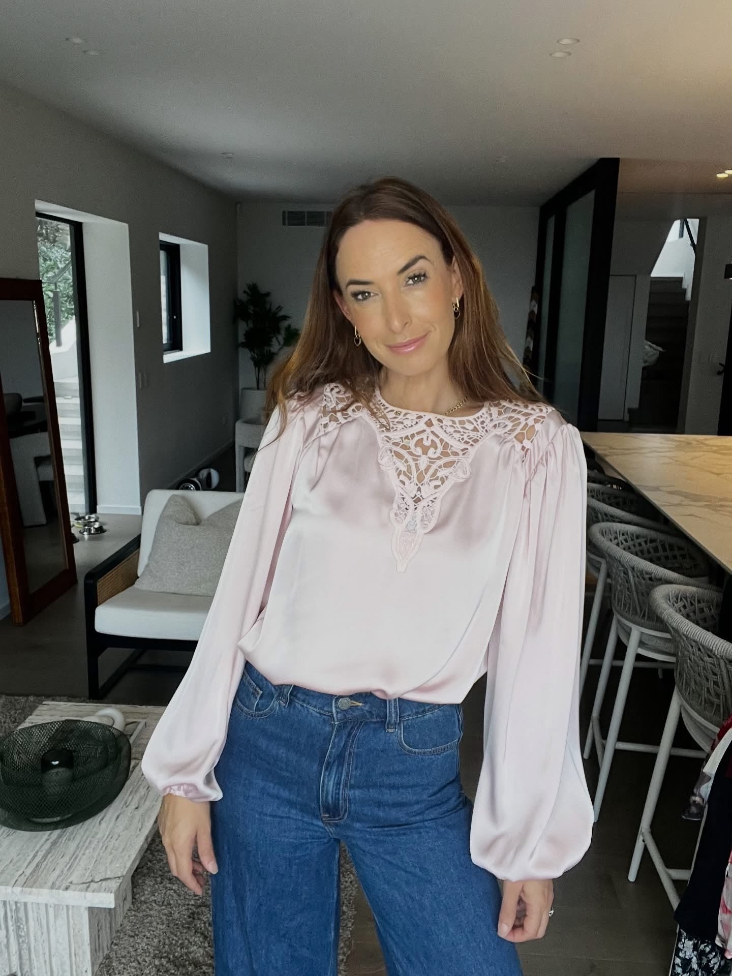 AMAYA - MALIAH SATIN TOP- BLUSH