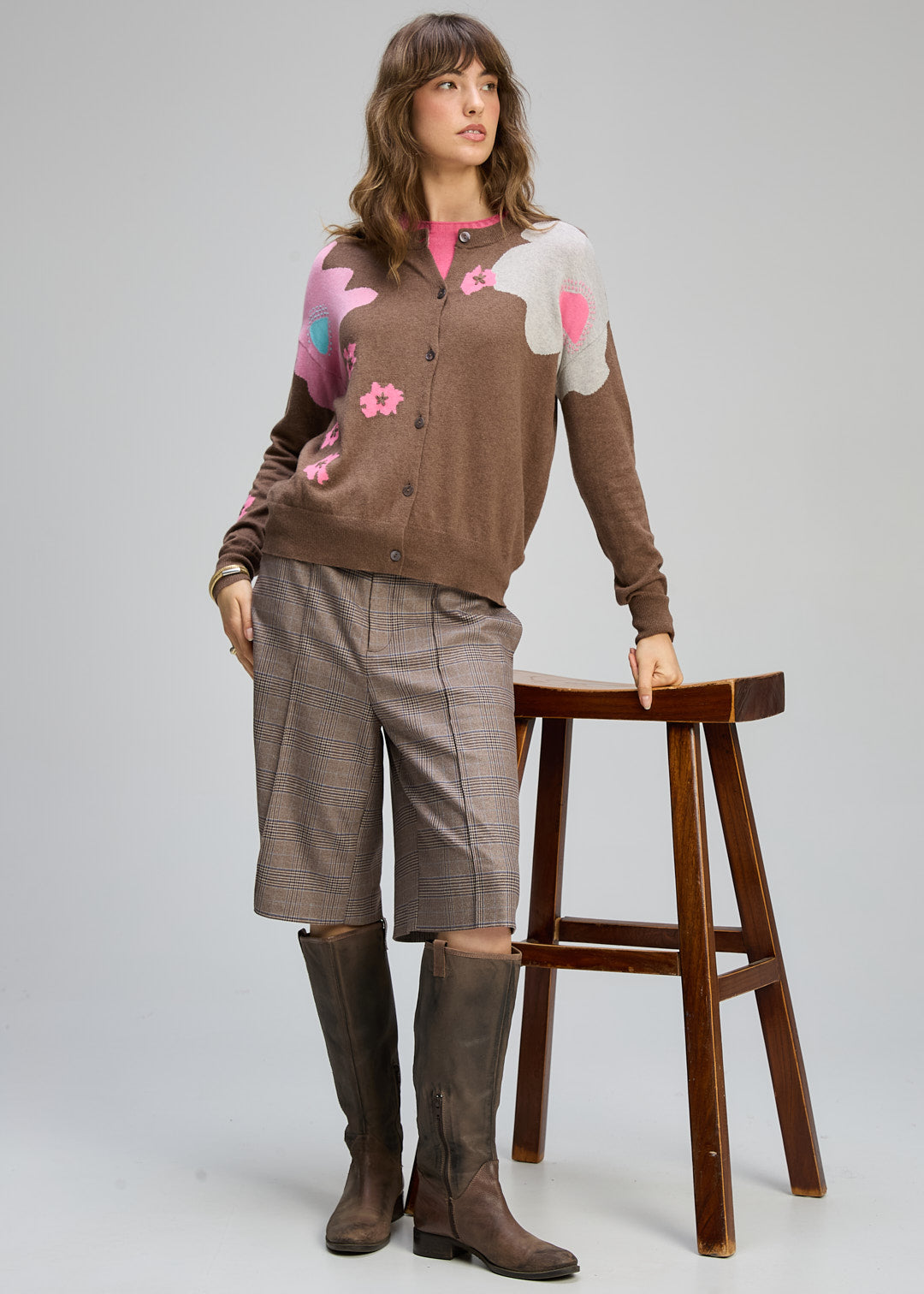 ZAKET & PLOVER - PETAL PLAY CARDI - BARK