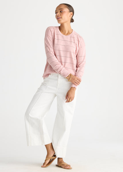 LD & CO TEXTURED LINEN JUMPER - ROSE