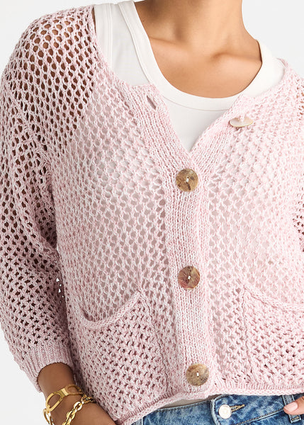 LD & CO COLOUR MIX CARDI - ROSE