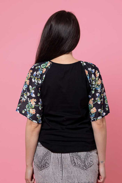 CHARLO - LEON T-SHIRT - BLACK FLORAL