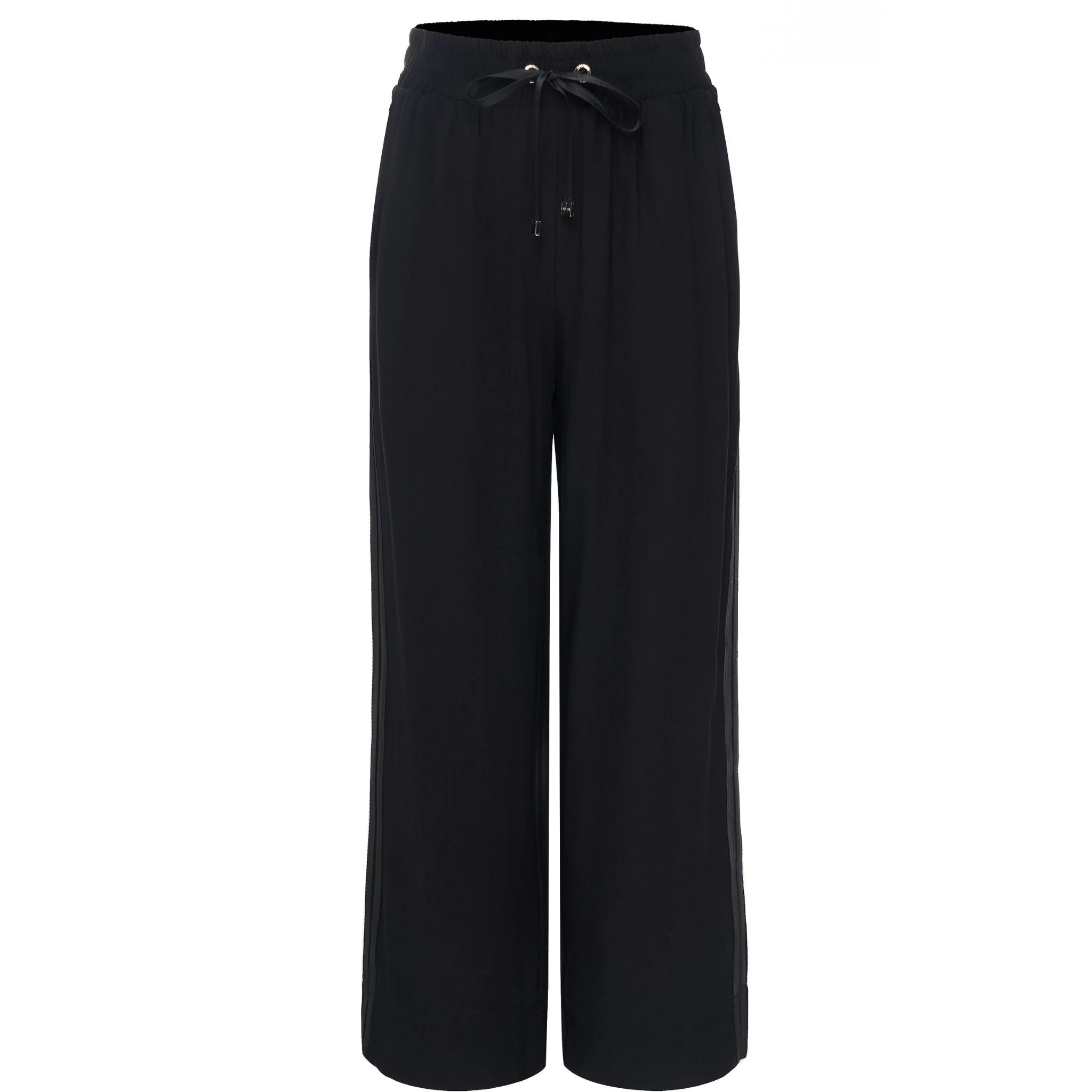 MOKE - INDIANA WOMEN'S WIDE LEG PANT - BLACK w BLACK STRIPE
