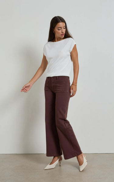 DRICOPER -INDY HIGH RISE WIDE LEG JEANS - FRENCH ROAST